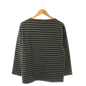 ボーダーバスクシャツ Tシャツ カットソー M チャコールグレー ブラック /ES OS