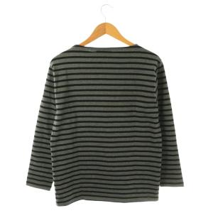 SAINT JAMES ボーダーバスクシャツ Tシャツ カットソー M チャコールグレー ブラック /ES OS