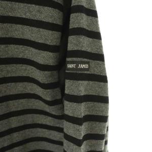 SAINT JAMES ボーダーバスクシャツ Tシャツ カットソー M チャコールグレー ブラック /ES OS