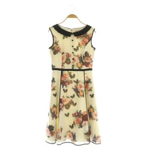 24AW SENKA BUTTERFLY ドレス ワンピース 膝丈 ノースリーブ 花柄 0 アイボリー