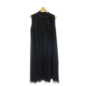 Leeds Dress ノースリーブワンピース リボン 38 ブラック