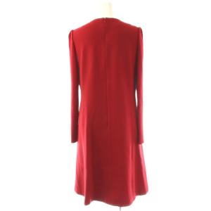 M'S GRACY ウール ステッチ ワンピース ひざ丈 38 レッド /DF OS
