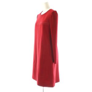 M'S GRACY ウール ステッチ ワンピース ひざ丈 38 レッド /DF OS