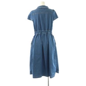 M'S GRACY パールボタンデニムワンピース ロング 38 ブルー /DF OS