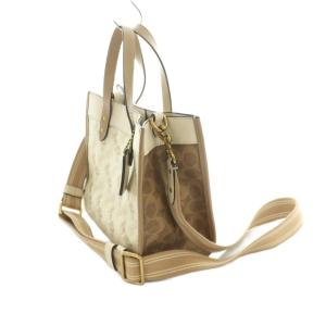 COACH 2WAY トートバッグ ショルダーバッグ 総柄 アイボリー ベージュ C3866 /MI OS