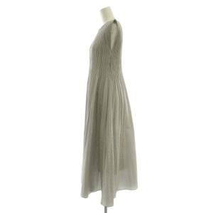 ANAYI 25AW サッカーストレッチプリーツ ワンピース 36 グレー系