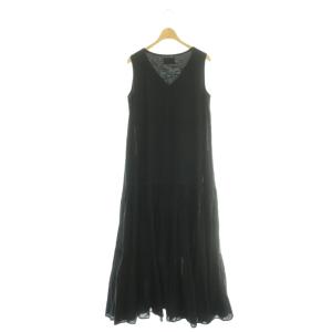 UNITED ARROWS ノースリーブワンピース ロング 38 ブラック /DF OS