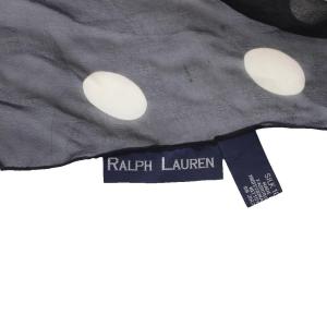RALPH LAUREN シルクドットスカーフ スカーフ ポケットチーフ 絹 シルク 黒 ブラック ドット柄 シアー /RI OS