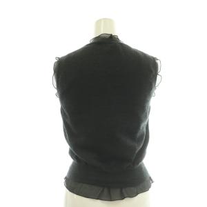 DOLCE&GABBANA フリルレイヤーノースリーブニット プルオーバー 38 グレー F8028K /DF OS SH