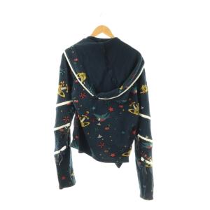 Vivienne Westwood 総柄変形ジップアップパーカーライカ期 44 ネイビー マルチカラー