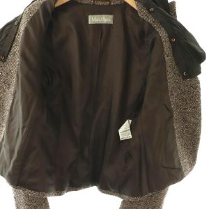 Max Mara 銀タグ2WAYカラージャケット 総裏地 42 ブラウン マルチカラー /DO OS