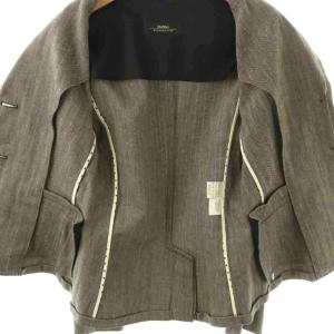 MAX MARA WEEKEND LINE ヘリンボーン テーラードジャケット 42 L ベージュ 黒 /SY OS