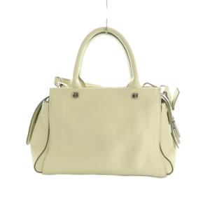 LANVIN en Bleu 2WAY ハンドバッグ ショルダーバッグ レザー アイボリー /MI OS