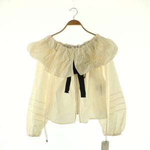 24AW バルーンオフショルジップブラウス 長袖 F アイボリー ブラック /DO OS