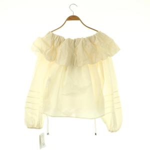 FRAY I.D 24AW バルーンオフショルジップブラウス 長袖 F アイボリー ブラック /DO OS
