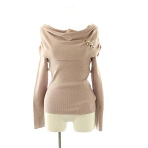 SNIDEL 25SS セットアップ ブローチ付オフショルニット カットソー フレアスカート F ピンク /DO OS