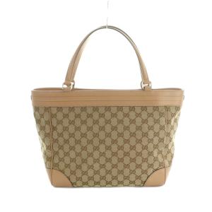 GUCCI GGキャンバス レザー トートバッグ モノグラム柄 ベージュ 257061