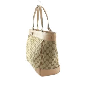 GUCCI GGキャンバス レザー トートバッグ モノグラム柄 ベージュ 257061