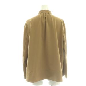 BALLSEY 25SS 2-wayストレッチ タイ付きスタンドカラーブラウス 36 キャメル /DF OS