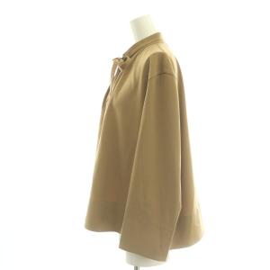 BALLSEY 25SS 2-wayストレッチ タイ付きスタンドカラーブラウス 36 キャメル /DF OS