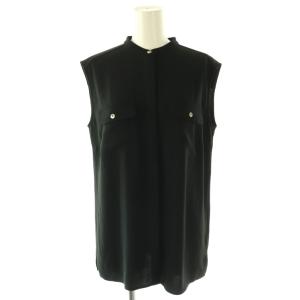 POWDER CREPE SL MLT SHIRT ノースリーブシャツ ブラウス S ブラック /HK