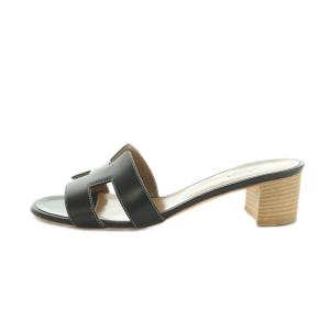 HERMES オアジス サンダル 38.5 ブラック