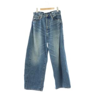 DENIM BARREL-LEG JEANS デニムパンツ ボタンフライ 1 ブルー