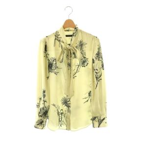 24AW スケッチフラワープリントボウブラウス 長袖 2 アイボリー /HK OS