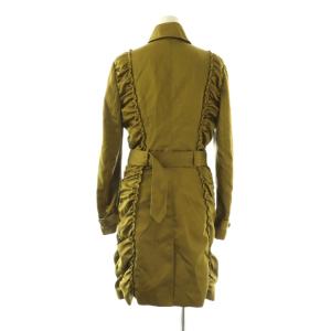 BURBERRY プローサム サテン シャーリング ダブルコート ITA38 カーキ