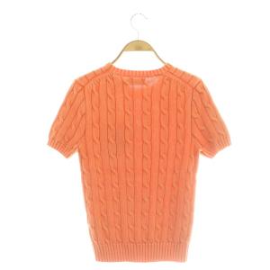 POLO RALPH LAUREN 半袖 ケーブルニット セーター S オレンジ /DF OS