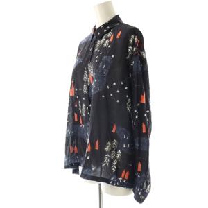 mina perhonen forest village シャツ シアー 38 ネイビー マルチカラー