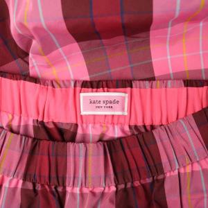 kate spade new york チェック ナイロンスカート M ピンク /AB OS