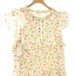 OBLI 25SS フラワーフリルワンピース 1 オフホワイト