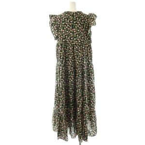 OBLI 25SS フラワーフリルワンピース 1 グリーン