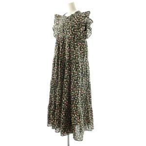 OBLI 25SS フラワーフリルワンピース 1 グリーン