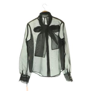 eimy istoire 25SS ボウタイシアーブラウス 長袖 F ブラック /DF OS