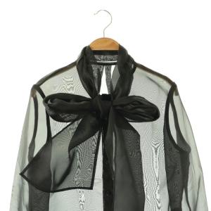 eimy istoire 25SS ボウタイシアーブラウス 長袖 F ブラック /DF OS