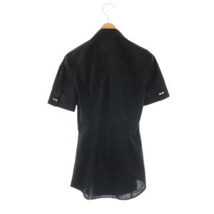 DSQUARED2 リボンボタンシャツ 半袖 38 ブラック /DO OS
