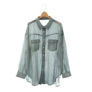 25SS シフォンデニムシャツ ブラウス シアー F ネイビー /CX OS