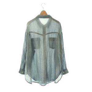 BEARDSLEY 25SS シフォンデニムシャツ ブラウス シアー F ネイビー /CX OS