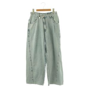 24SS ラップ風デニム ジーンズ ワイド ストレート F ブルー /CX OS