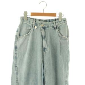 BEARDSLEY 24SS ラップ風デニム ジーンズ ワイド ストレート F ブルー /CX OS