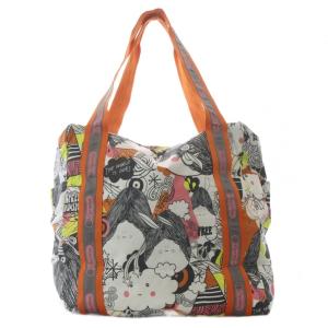 LesportSAC アーティストインレジデンス ボストンバッグ トートバッグ 総柄 ナイロン ホワイト /YO37
