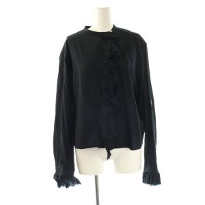 CUPRA COTTON TENCEL LAWN RUFFLED BL ブラウス 長袖 2 ブラック /DO