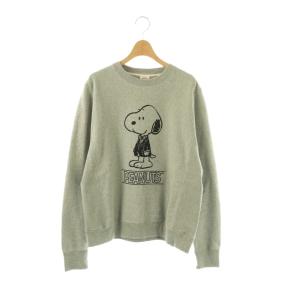 × ピーナッツ PEANUTS コットンフレンチテリー スヌーピー スウェット トレーナー S グレー