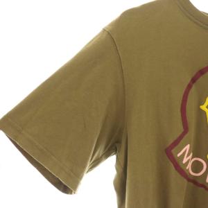 MONCLER SS T-SHIRT プリントTシャツ カットソー XS カーキ /DF OS
