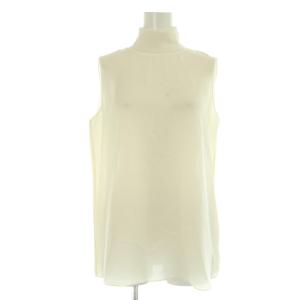 SILK COMBO SL ROLL NECK TOP タートルネック シルクブラウス ノースリーブ シアー