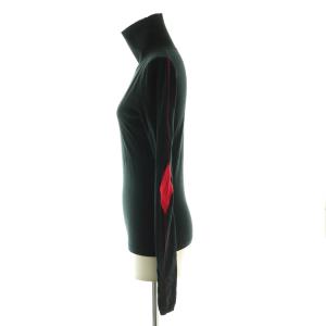 Martin Margiela 1 ステッチデザインハイネックニット セーター ブラック レッド 長袖 /OK OS SH