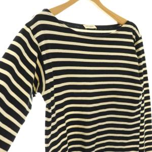 SAINT LAURENT PARIS バイエディスリマン ボーダーカットソー プルオーバー XS ブラック アイボリー 371964 /DF