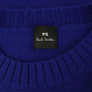 PS Paul Smith ウール ニット セーター 長袖 クルーネック M ブルー /MY OS